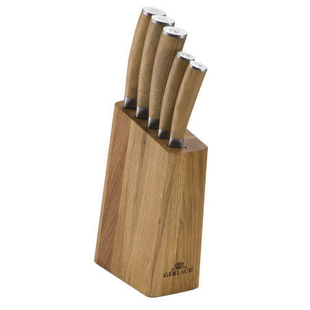 Messerset im Block NATUR Holz