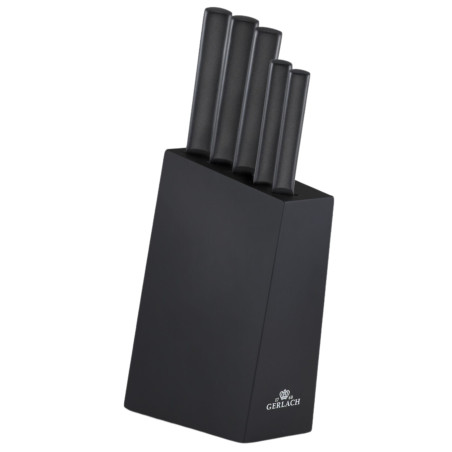 Messerset im Block AMBIENTE BLACK Holz Schwarz