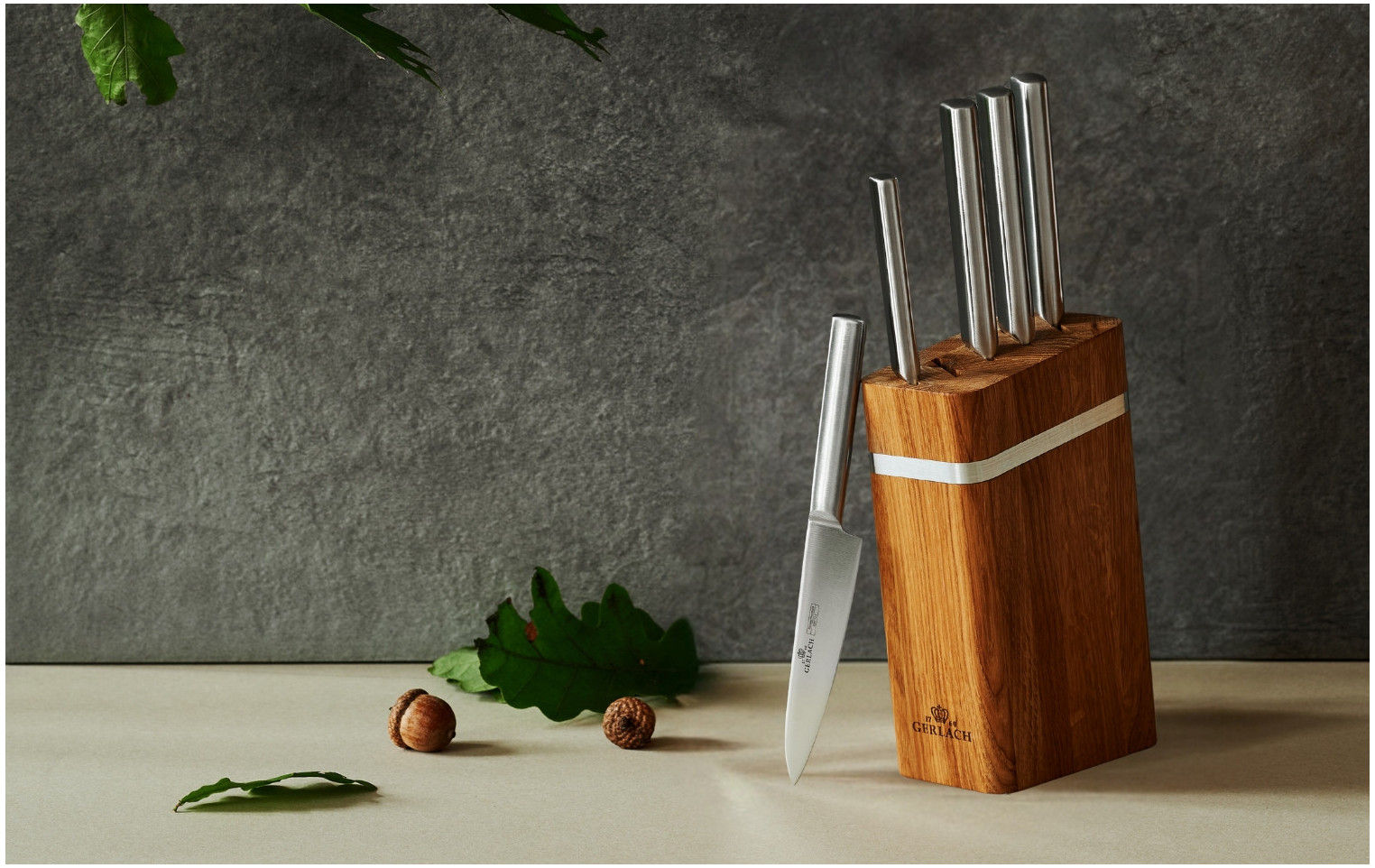 Messerset im Block AMBIENTE OAK Holz