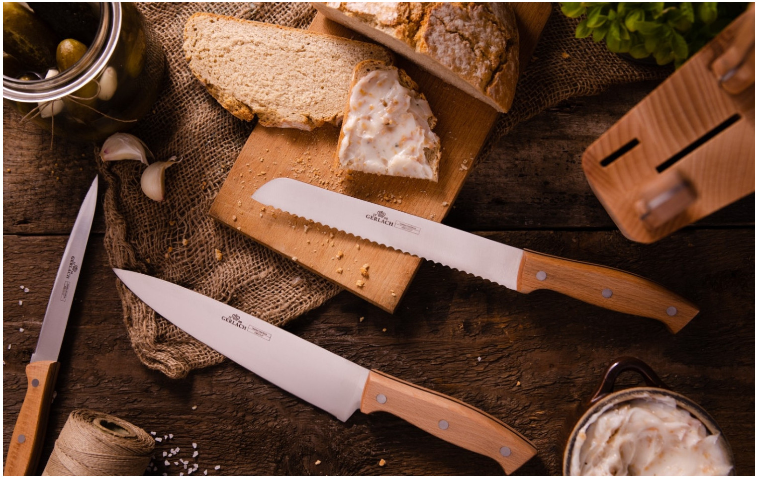 Messerset im Block COUNTRY Holz