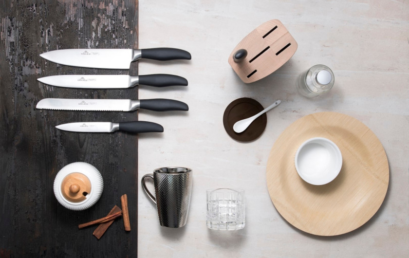 Messerset im Block STYLE PLUS Holz Schwarz
