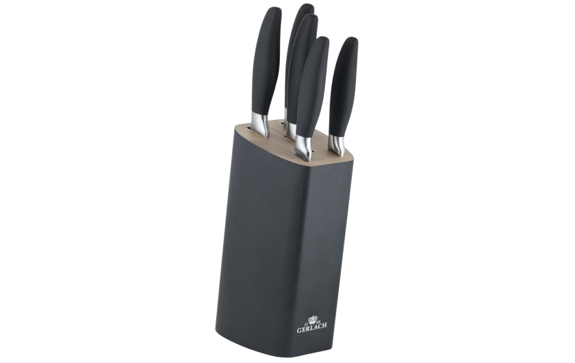 Messerset im Block STYLE PLUS Holz Schwarz
