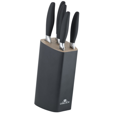 Messerset im Block STYLE PLUS Holz Schwarz