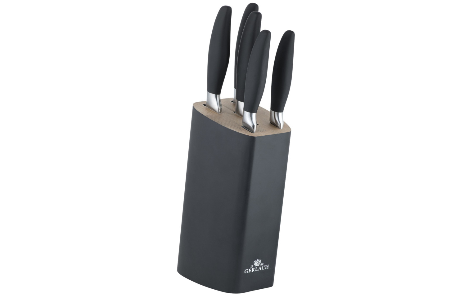 Messerset im Block STYLE PLUS Holz Schwarz
