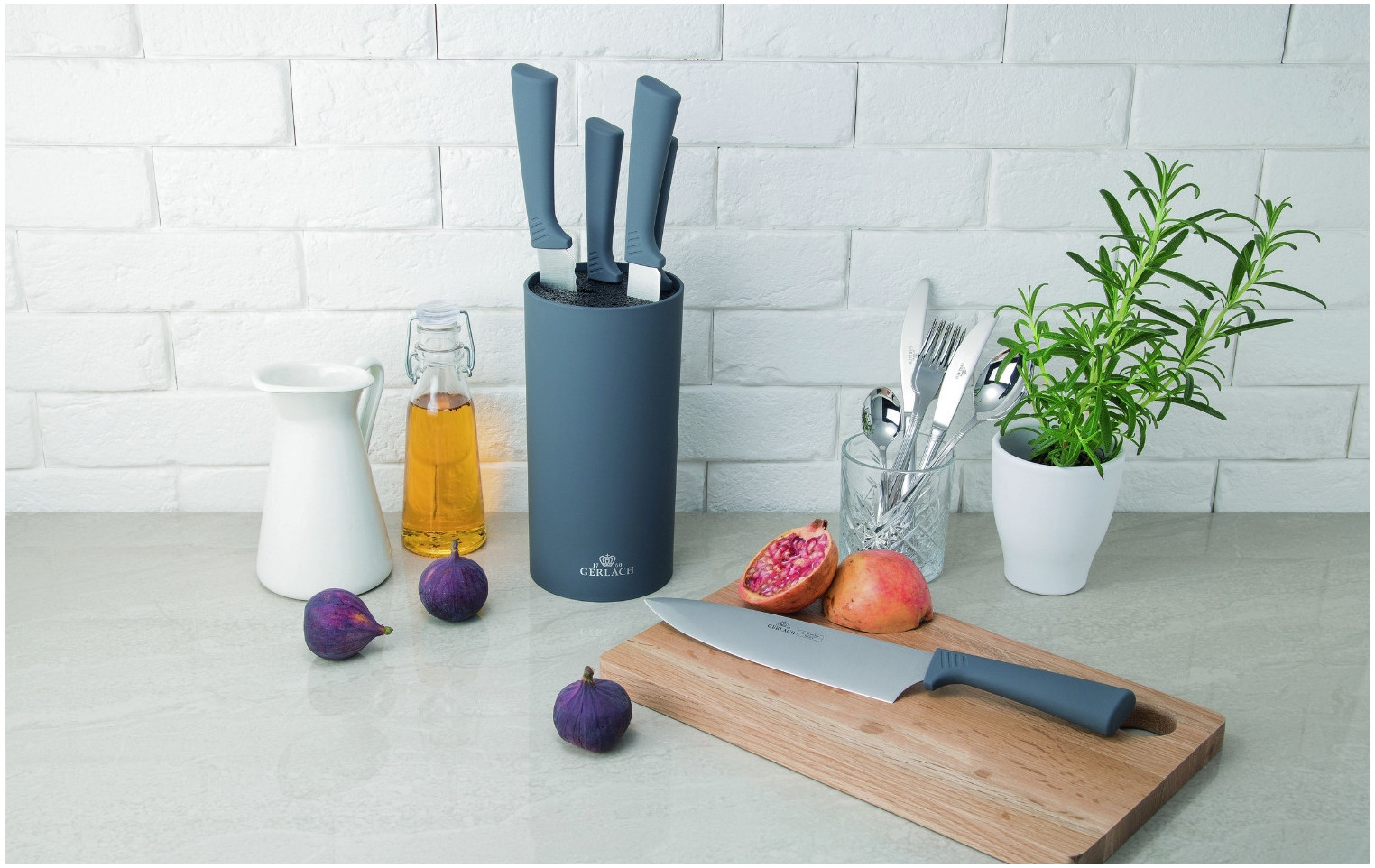 Messerset im Block SMART Grey
