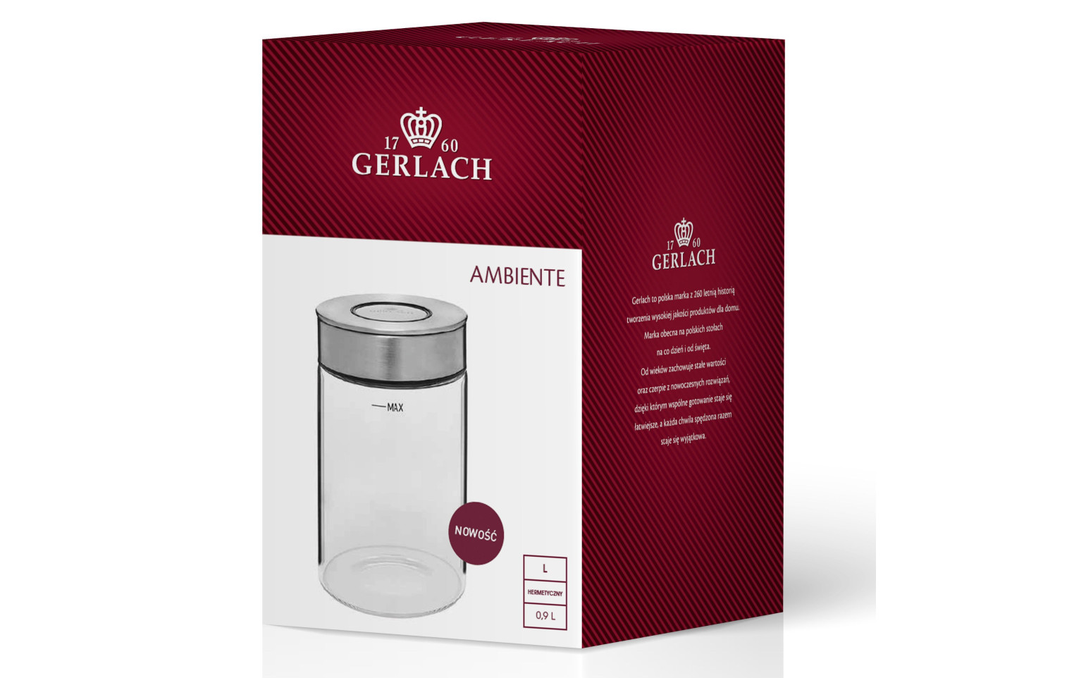 Vorratsglas mit Deckel 0,9l AMBIENTE