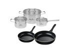 AMBIENTE 6-teiliges Topfset + 2x Pfanne HARMONY CLASSIC 24/28cm mit keramischer Beschichtung