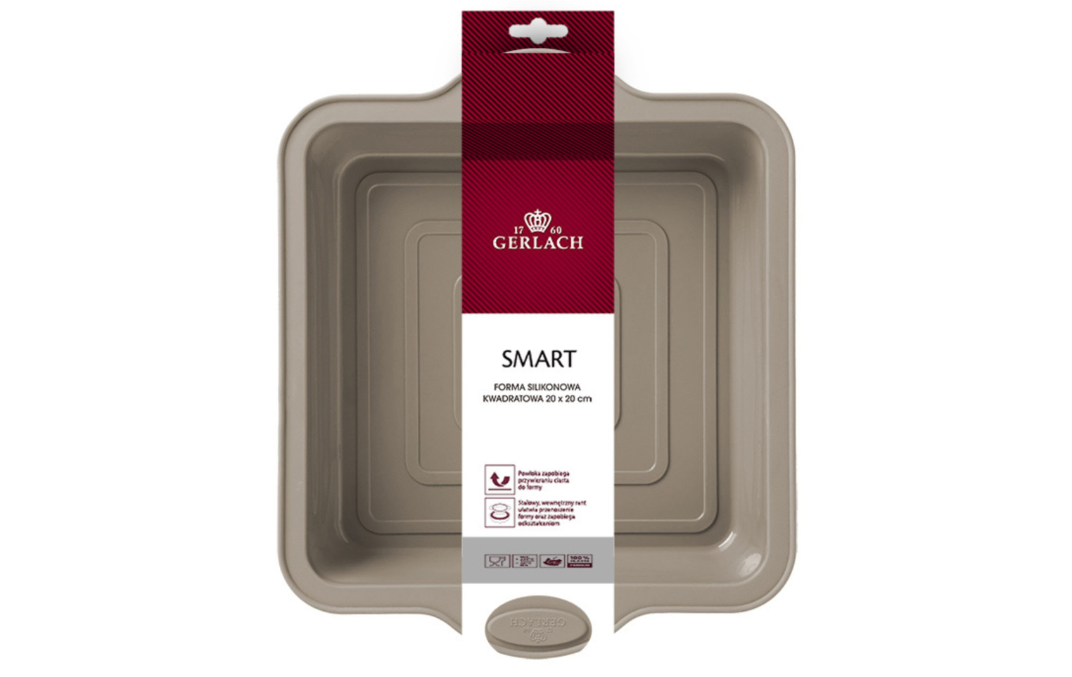 Quadratische Silikon-Backform 20cm SMART