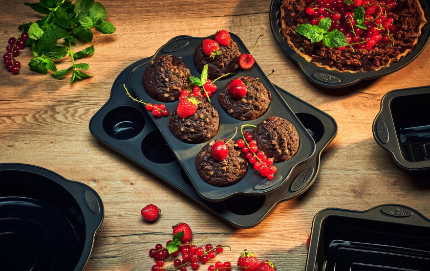 Silikonformen zum Backen von Muffins 12 Stück SMART BLACK