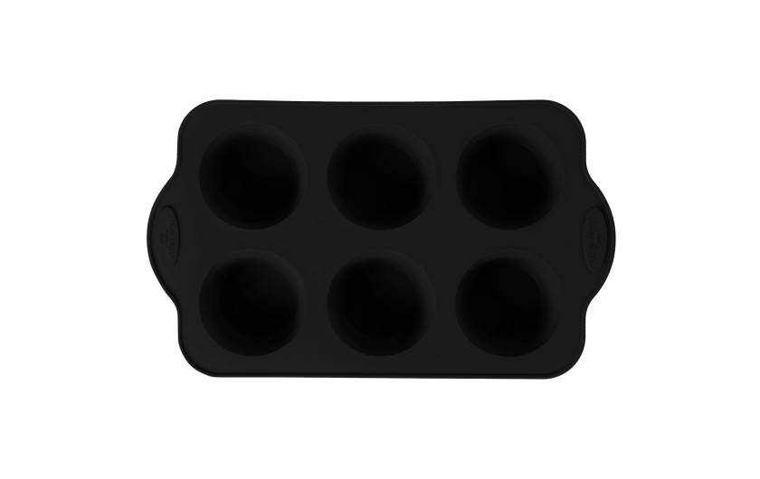 Silikonbackform für 6 Muffins SMART BLACK.