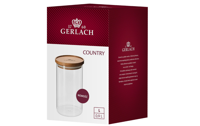 Hermetischer Glasbehälter für Lebensmittel, Country 0,9L.