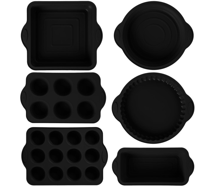 Set Silikon-Backformen 6 Teile SMART BLACK