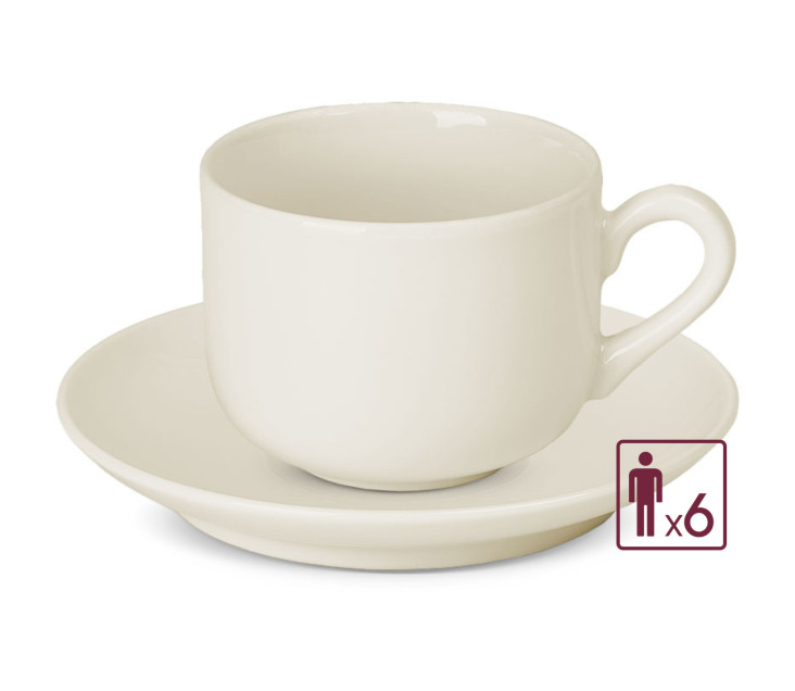 FLOW Set Tassen mit Untertassen 12-teilig/6 Personen.