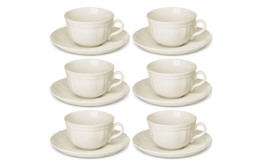 Tassen mit Untertassen 12 Teile RETRO f&uuml;r 6 Personen