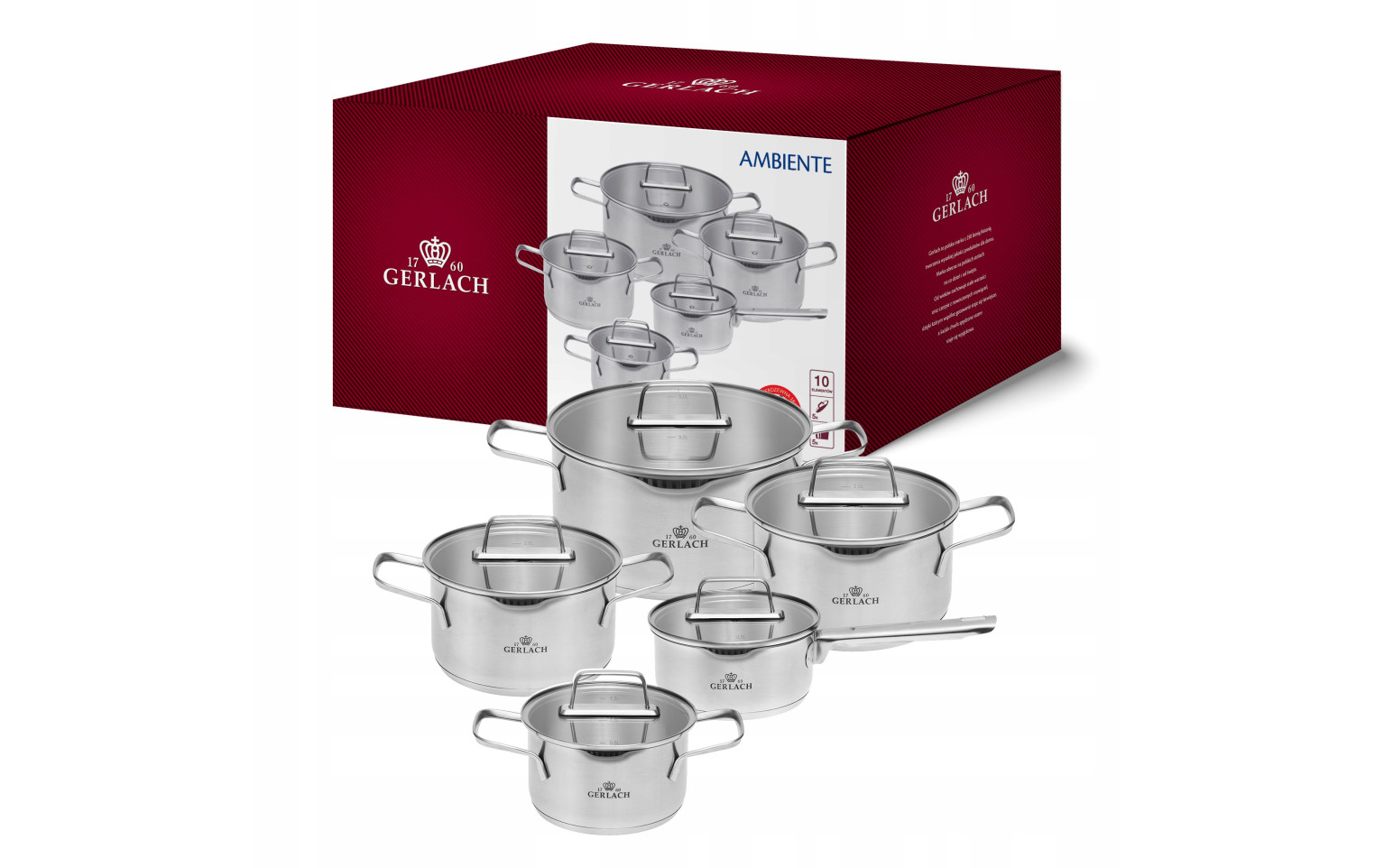 Topfset 10 Teile AMBIENTE + Topf 7l AMBIENTE