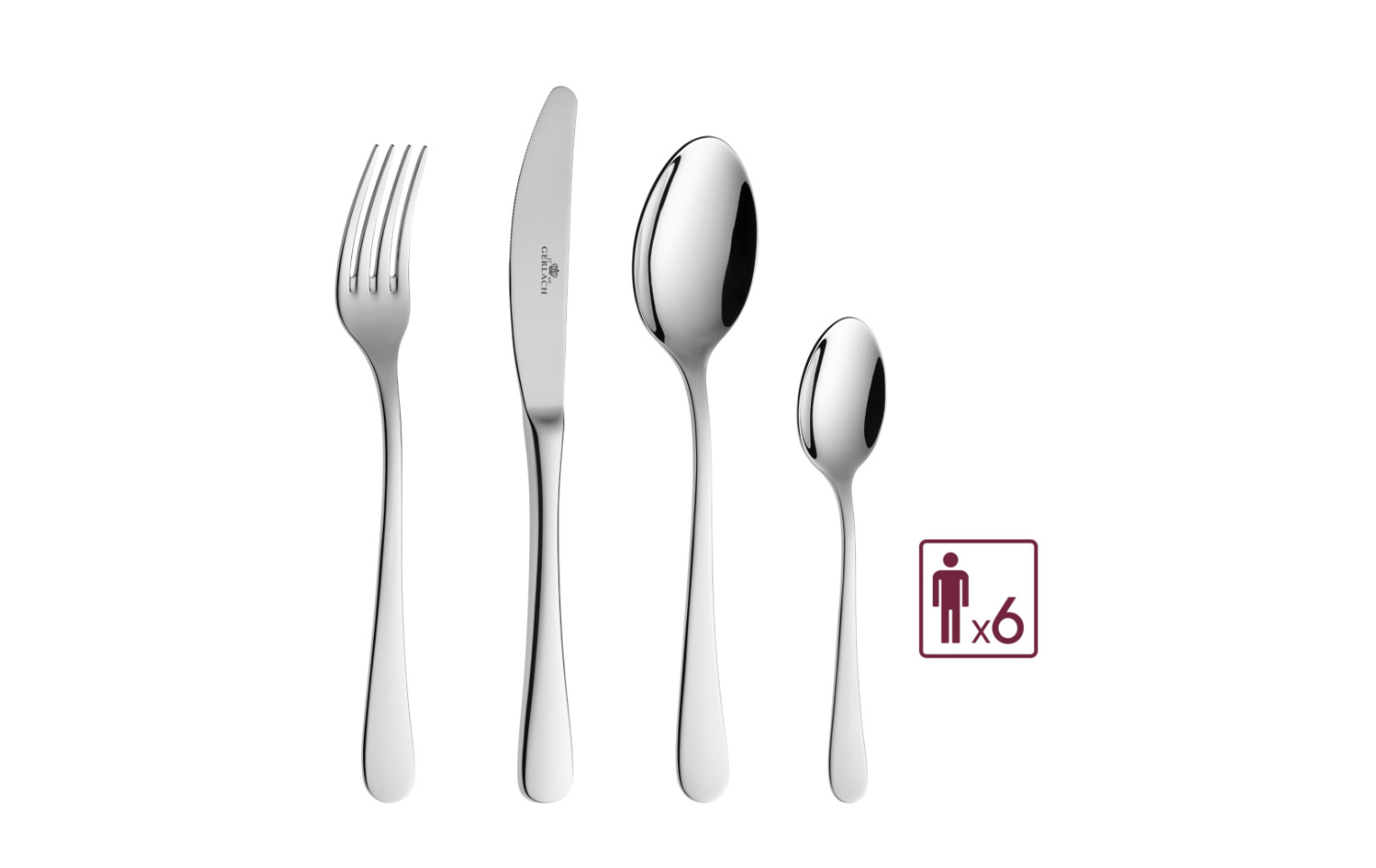Besteckset 24 Teile + Rotweingläser 6 Teile + Weißweingläser 6 Teile + Gläser 6 Teile FLOW