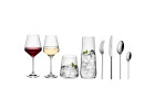 MODERN Karaffe + Set von Gläsern für weißen und roten Wein + Gläser + Besteckset für 6 Personen MODERN Karaffe + Set von Gläsern für weißen und roten Wein + Gläser + Besteckset für 6 Personen