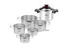 10-teiliges Topfset AMBIENTE + 6L Schnellkochtopf AMBIENTE