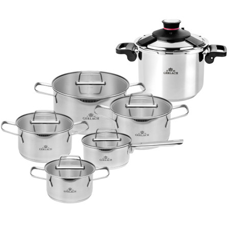 Topfset 10 Teile AMBIENTE + Schnellkochtopf 6l AMBIENTE