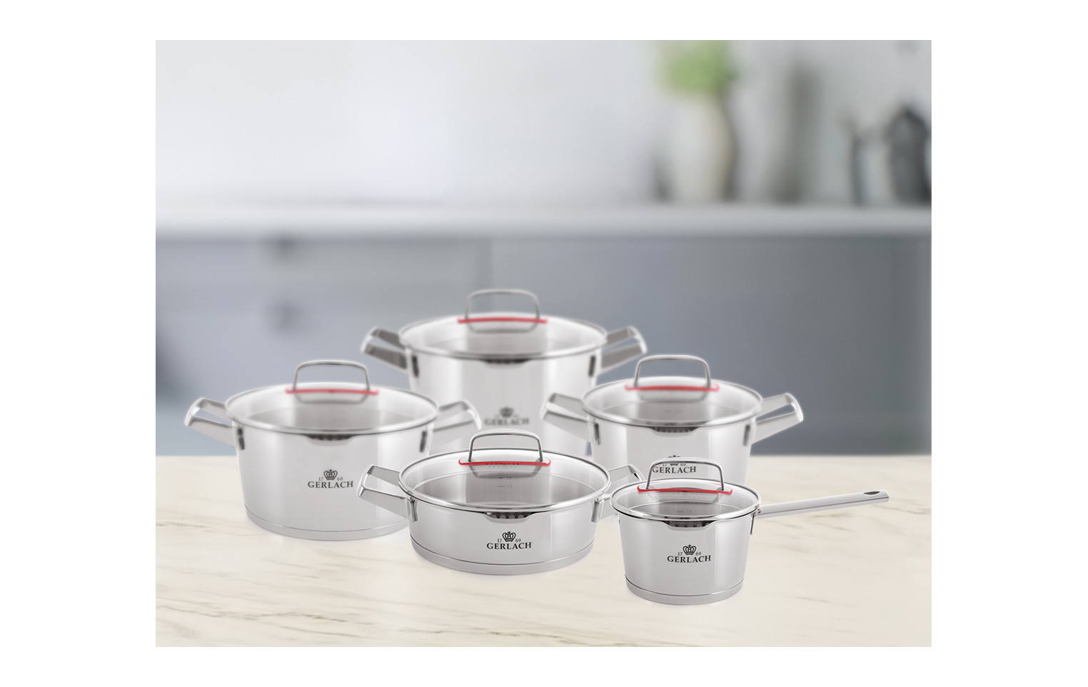 Topfset 10 Teile SUPERIOR + Schnellkochtopf 6l AMBIENTE