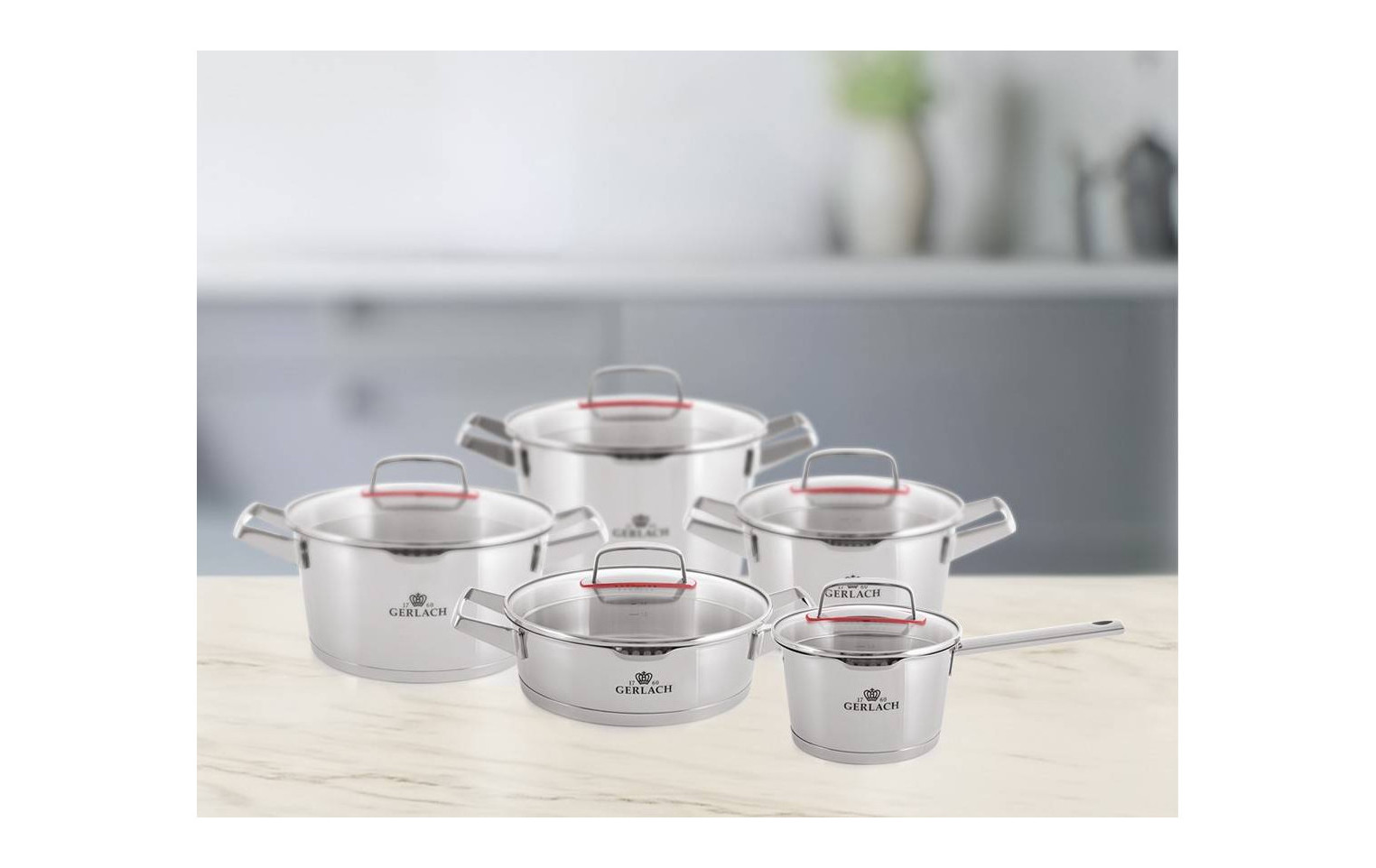 Topfset 10 Teile SUPERIOR + Schnellkochtopf 6l AMBIENTE
