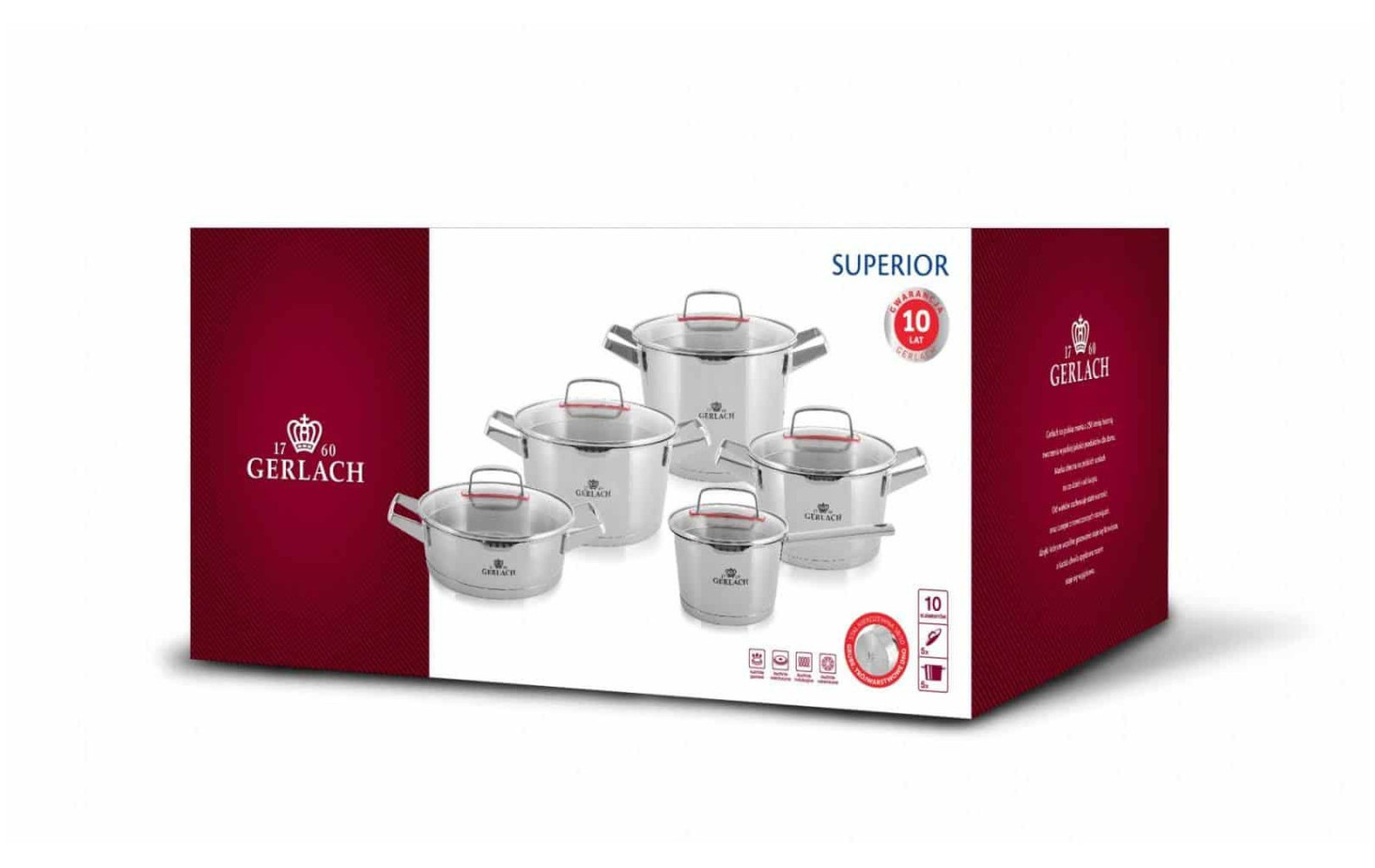Topfset 10 Teile SUPERIOR + Schnellkochtopf 6l AMBIENTE