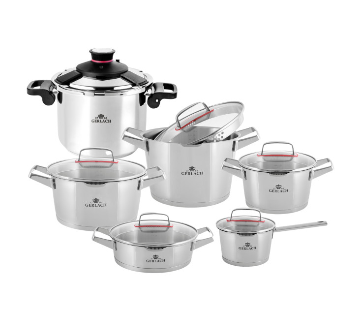 Topfset 10 Teile SUPERIOR + Schnellkochtopf 6l AMBIENTE
