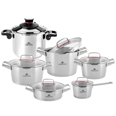 Topfset 10 Teile SUPERIOR + Schnellkochtopf 6l AMBIENTE