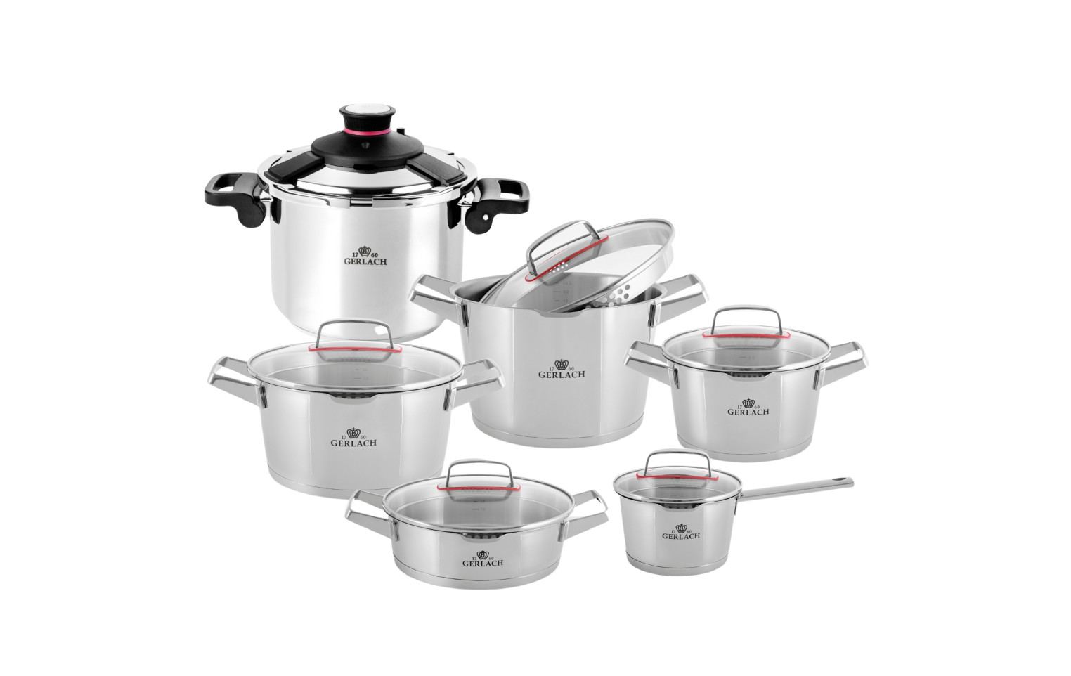 Topfset 10 Teile SUPERIOR + Schnellkochtopf 6l AMBIENTE