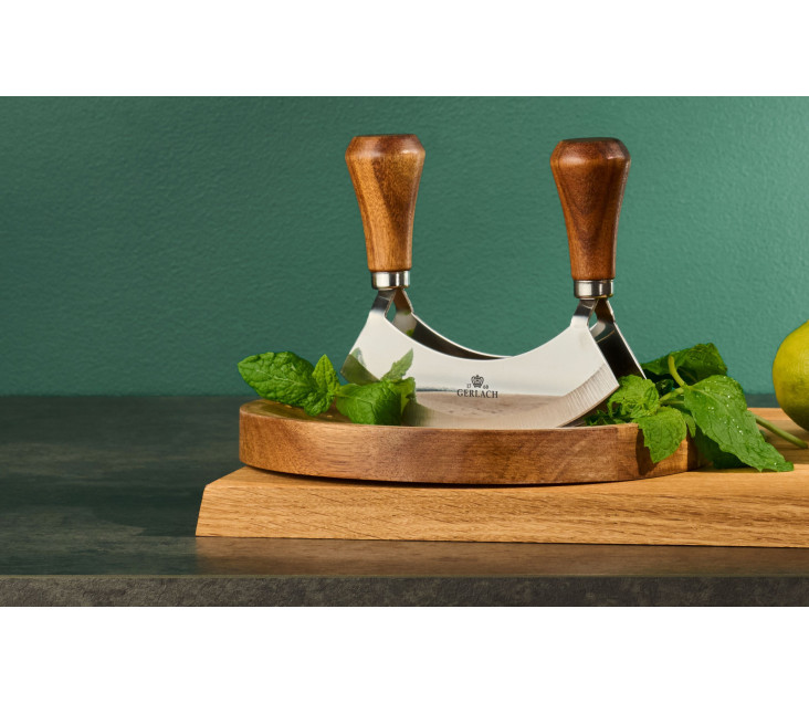 Kräutermesser mit Brett NATUR