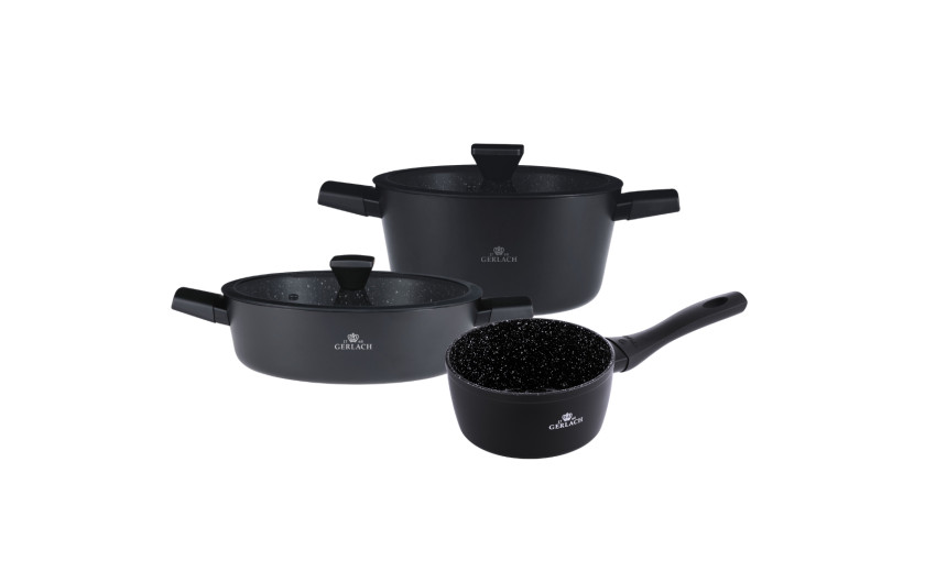 Topfset 3 Teile: Topf 24cm + Topf 28cm + Stieltopf 16cm GRANITEX Topfset 3 Teile: Topf 24cm + Topf 28cm + Stieltopf 16cm GRANITEX