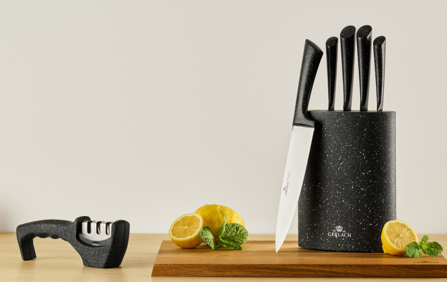 Messerset im Block GRANITEX Holz Granit