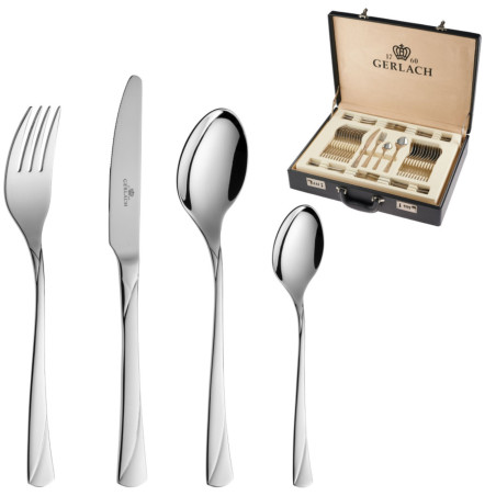 Besteckset 68 Teile VALOR Poliert + Holzkiste
