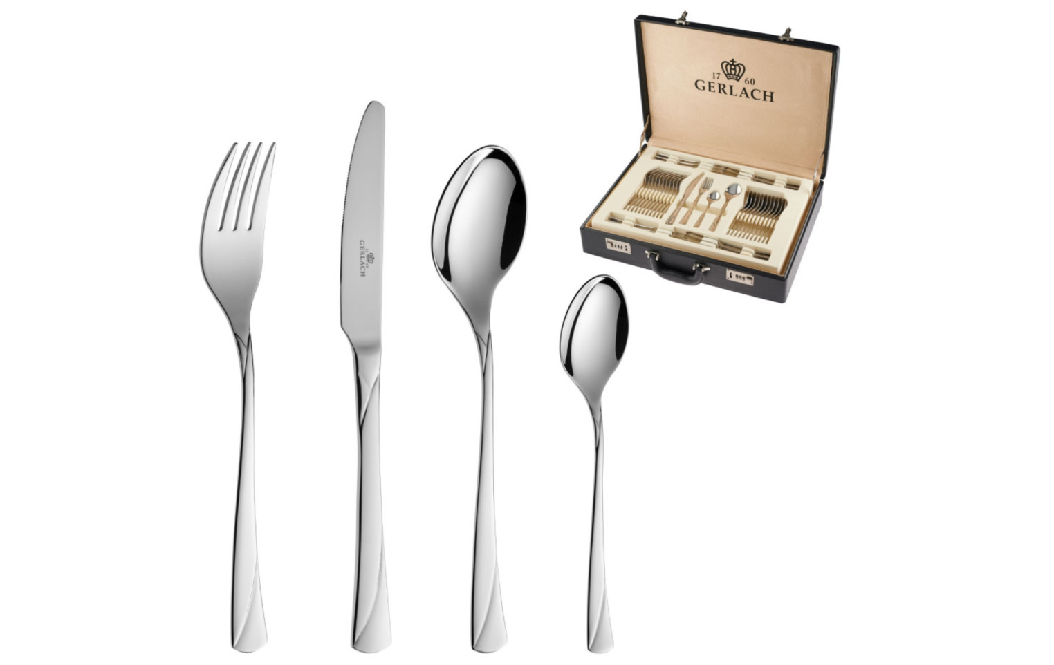 Besteckset 68 Teile VALOR Poliert + Holzkiste