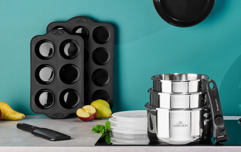 Silikonformen zum Backen von Muffins 12 Stück SMART BLACK