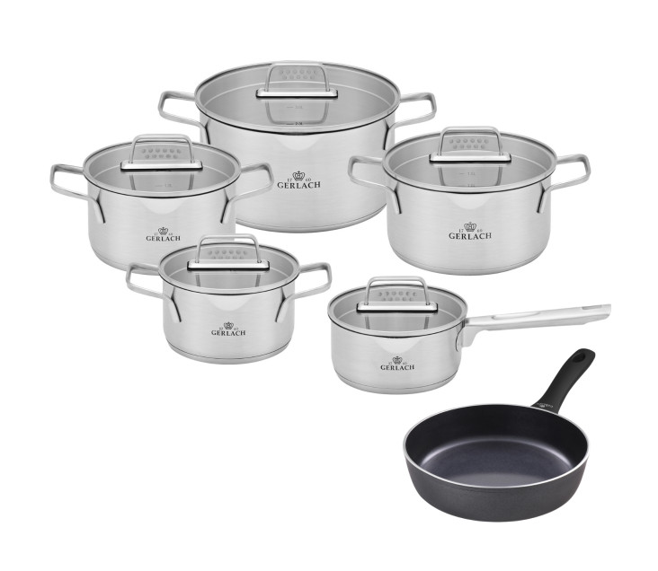 Topfset 10 Teile AMBIENTE + Pfanne 28cm CONTRAST PROCOAT