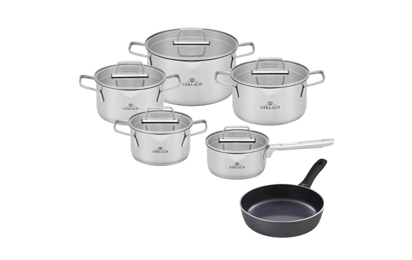 Topfset 10 Teile AMBIENTE + Pfanne 28cm CONTRAST PROCOAT