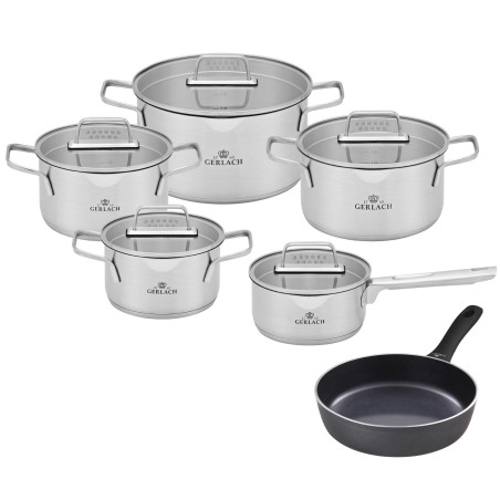 Topfset 10 Teile AMBIENTE + Pfanne 24cm CONTRAST PROCOAT
