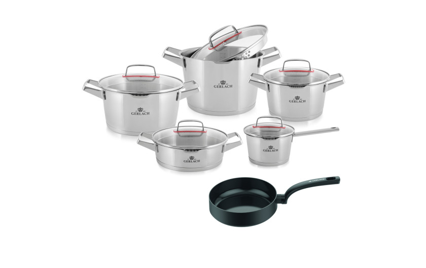 Topfset 10 Teile SUPERIOR + Pfanne 28cm WINGS Topfset 10 Teile SUPERIOR + Pfanne 28cm WINGS
