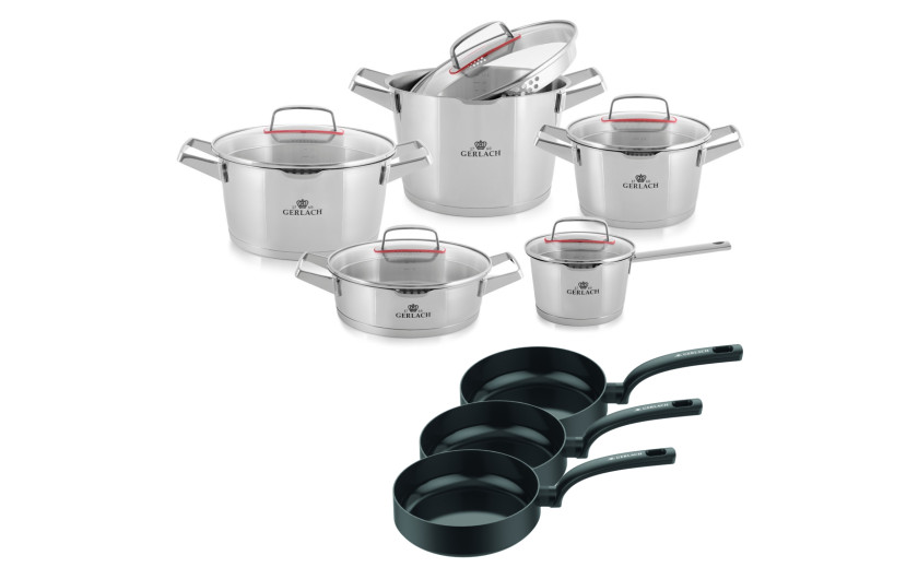 Topfset 10 Teile SUPERIOR + 3xPfanne 24/26/28cm WINGS