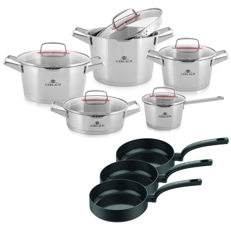 Topfset 10 Teile SUPERIOR + 3xPfanne 24/26/28cm WINGS