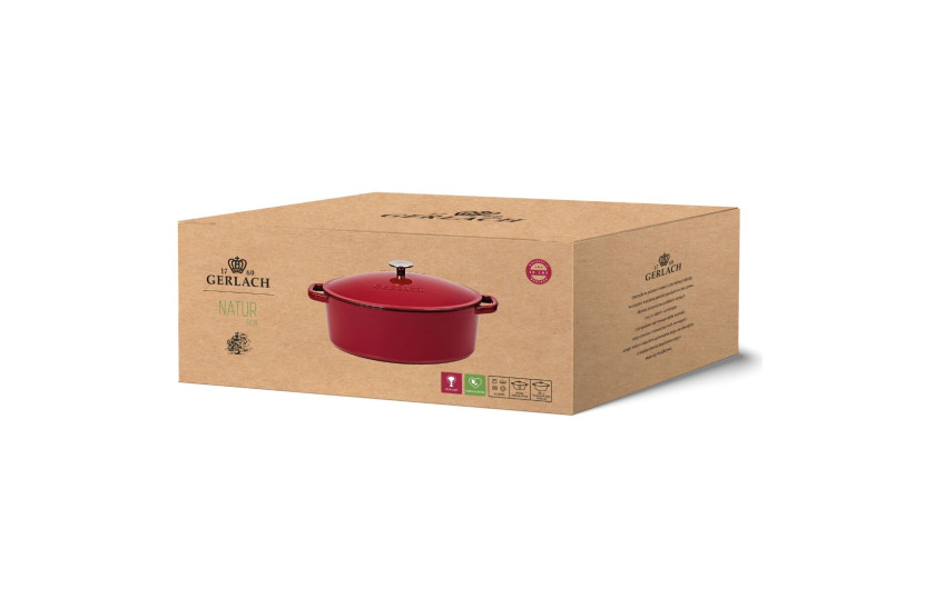 Gusseiserne Backform 5,5l NATUR IRON Bordeauxrot