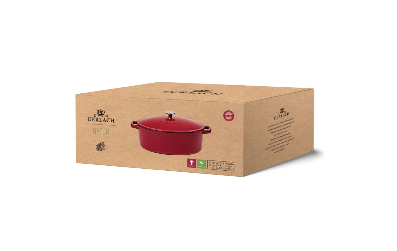 Gusseiserne Backform 5,5l NATUR IRON Bordeauxrot