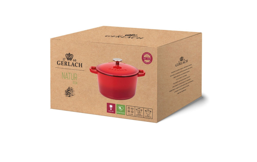 Gusseiserner Topf 3l NATUR IRON Rot