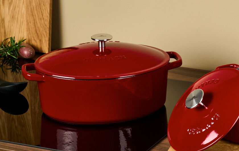Gusseiserner Schmortopf 5,5 l NATUR IRON, bordeauxrot