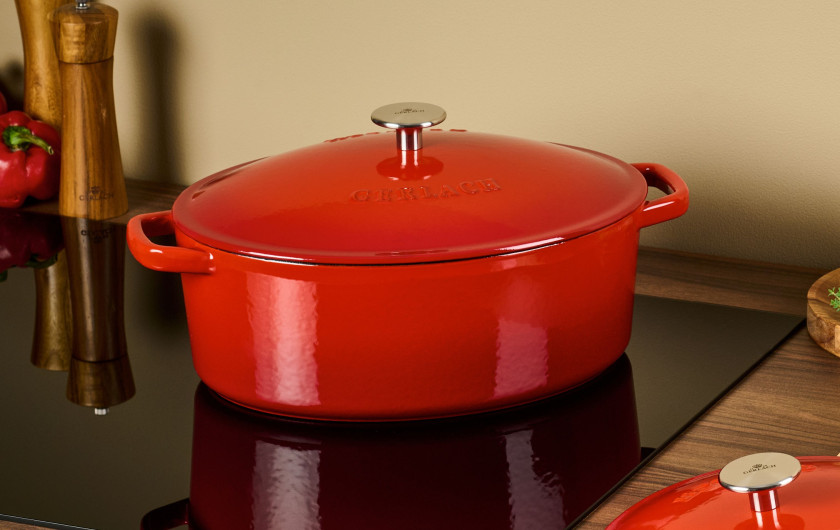 Gusseisen-Br&auml;ter 5,5l NATUR IRON Rot