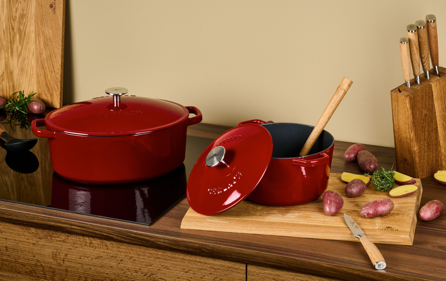 Gusseiserner Topf 5l NATUR IRON Bordeauxrot