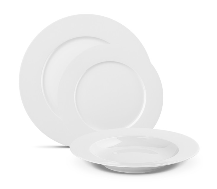 Geschirrset 18 Teile MODERN NEW WHITE f&uuml;r 6 Personen