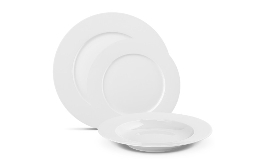 Geschirrset 18 Teile MODERN NEW WHITE f&uuml;r 6 Personen