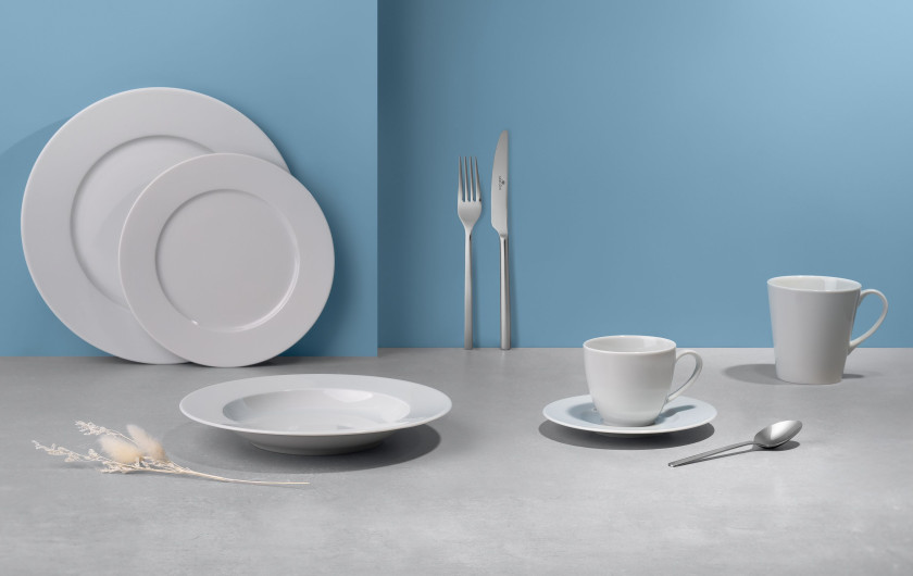 Geschirrset 18 Teile MODERN NEW WHITE f&uuml;r 6 Personen